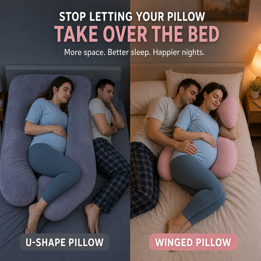 Winged Maternity Pillow with Support Roll